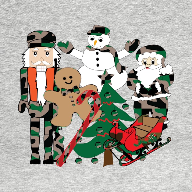 Camo Christmas, illustration, design, holidays by sandyo2ly